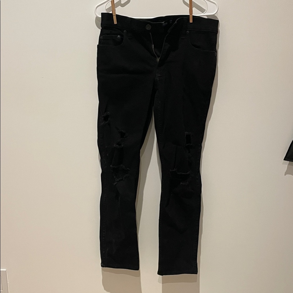 Black Distressed Men Jeans